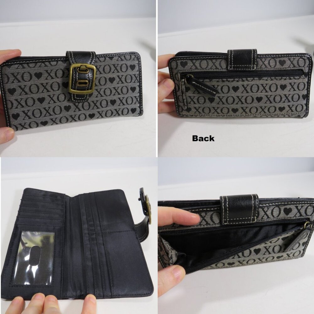 XOXO Black & Gray Brocade Handbag & Wallet Bag Purse - Picture 10 of 10
